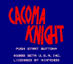 Cacoma Knight in Bizyland (USA) Title Screen
